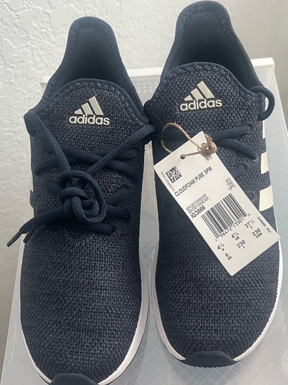 Adidas Dark Blue Trainers with White Accents